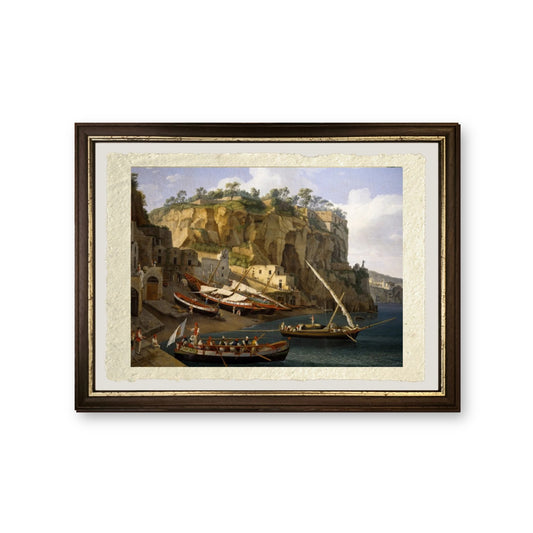Veduta di una piccola marina a Sorrento - Jakob-Philipp Hackert - riproduzione incorniciata