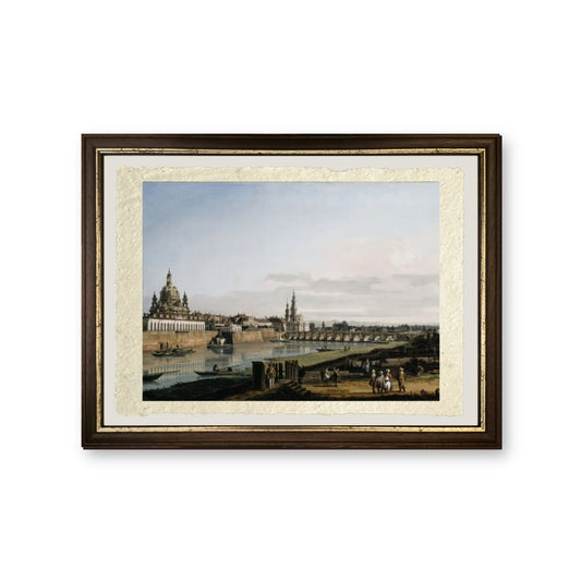 Dresda dalla riva destra dell'Elba con il ponte Augusto - Bernardo Bellotto - riproduzione incorniciata
