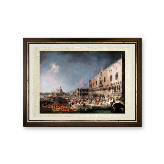Arrivo dell'ambasciatore francese a Venezia - Giovanni Antonio Canal detto Canaletto - riproduzione incorniciata