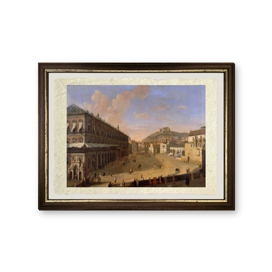 Piazza del Palazzo a Napoli - Gaspare Vanvitelli - Gaspar van Wittel - riproduzione incorniciata