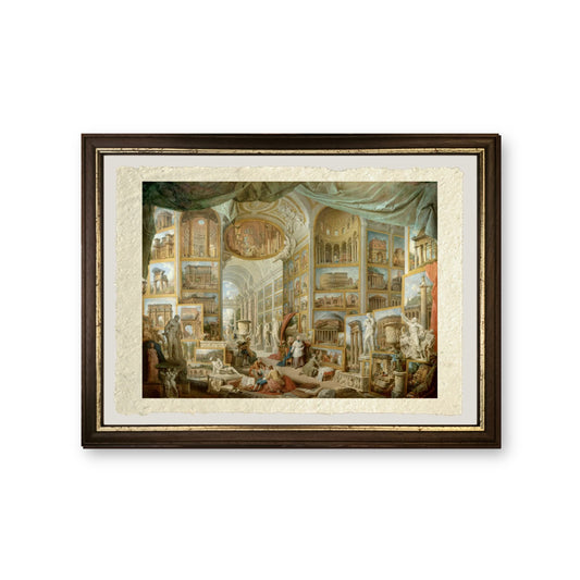 Galleria di un collezionista. Galleria di vedute dell'Antica Roma di Giovanni Paolo Pannini - riproduzione incorniciata
