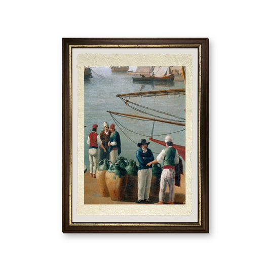 Pescatori e venditore di olio d'oliva a Napoli - Philippe Hackert - riproduzione incorniciata