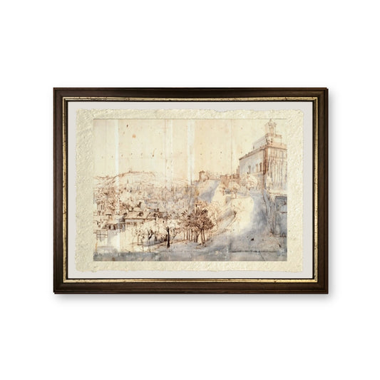 Villa Medici a Roma - Gaspar van Wittel - Gaspare Vanvitelli - riproduzione incorniciata