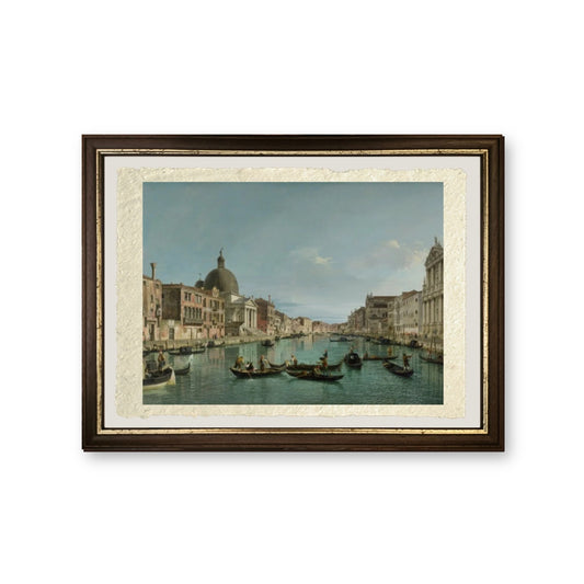 Il Canal Grande a Venezia con San Simeone Piccolo e la chiesa degli Scalzi, 1738 - Giovanni Antonio Canal detto Canaletto - riproduzione incorniciata