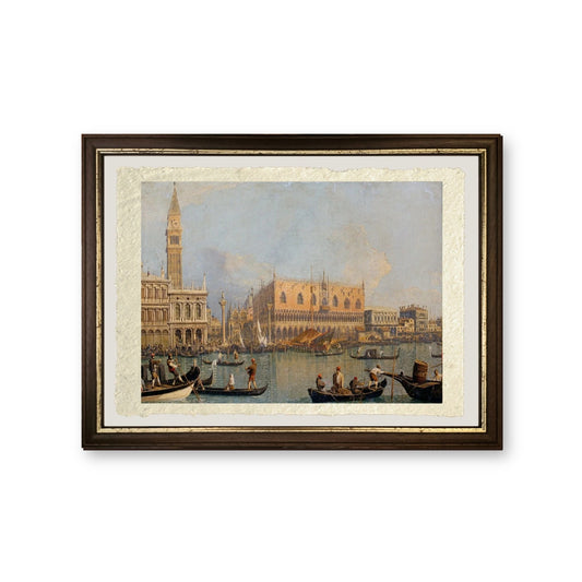 Veduta del Palazzo Ducale a Venezia, prima del 1755 - Giovanni Antonio Canal detto Canaletto - riproduzione incorniciata