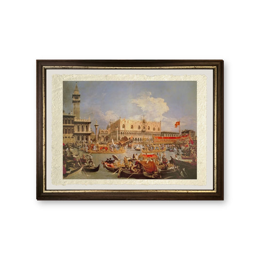Ritorno del Bucintoro nel giorno dell'Ascensione - Giovanni Antonio Canal detto Canaletto - riproduzione incorniciata