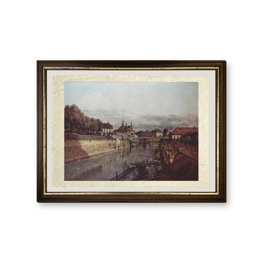 Veduta di Dresda, Il vecchio Fossato dello Zwinger - Bernardo Bellotto - riproduzione incorniciata