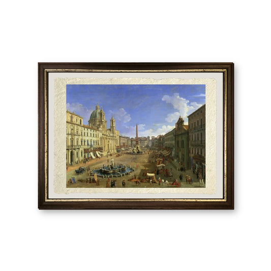 Veduta di Piazza Navona, Roma - Giovanni Antonio Canal detto Canaletto - riproduzione incorniciata
