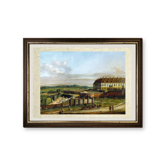 Il castello Schlosshof visto da nord - Bernardo Bellotto - riproduzione incorniciata