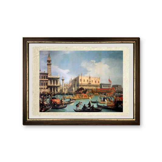 Ritorno del Bucintoro al molo del Palazzo Ducale 1730 - Giovanni Antonio Canal detto Canaletto - riproduzione incorniciata