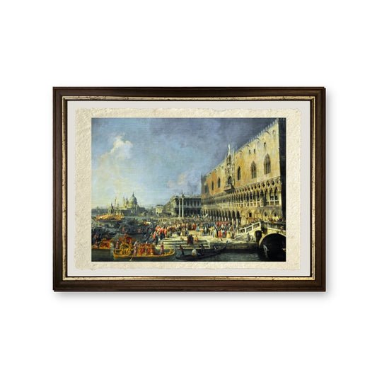 Ricevimento dell'Ambasciatore di Francia a Venezia - Giovanni Antonio Canal detto Canaletto - riproduzione incorniciata