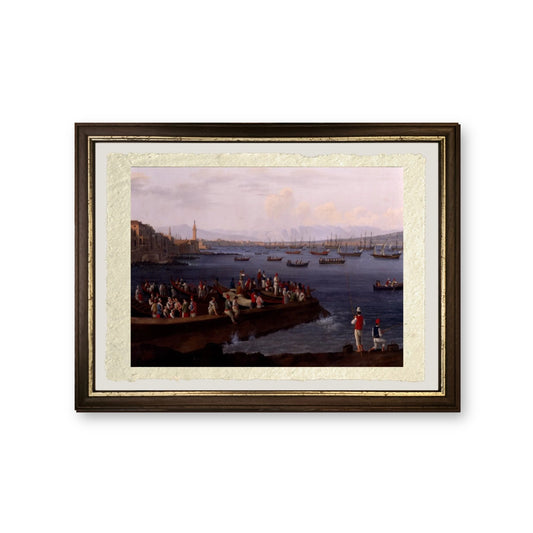 Il Golfo di Napoli vicino a Santa Lucia - Jakob-Philipp Hackert - riproduzione incorniciata
