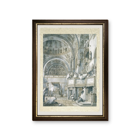 Il coro della Basilica di San Marco, 1766 - Giovanni Antonio Canal detto Canaletto - riproduzione incorniciata