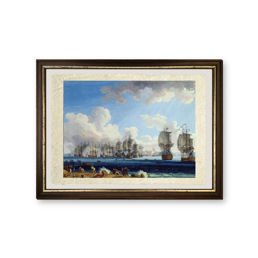 La Battaglia di Chesma del 5 luglio 1770 - Jakob-Philipp Hackert - riproduzione incorniciata