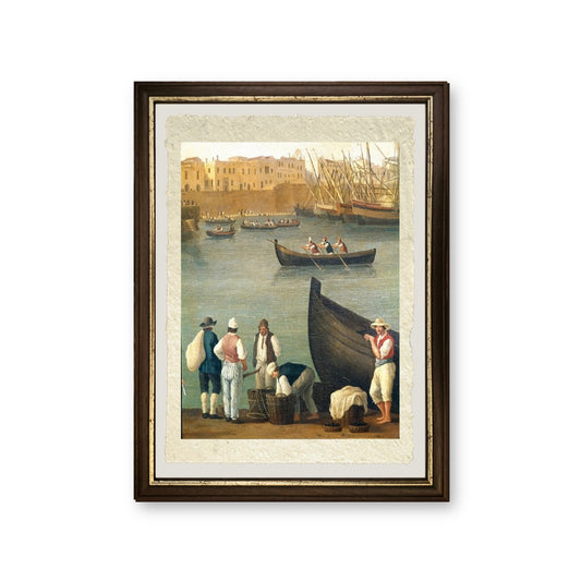 Pescatori di cozze di Monopoli - Jakob-Philipp Hackert - riproduzione incorniciata