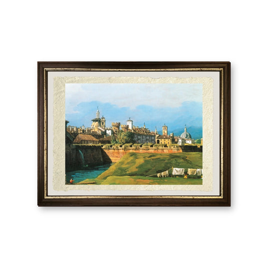 Veduta di Torino dal lato del Giardino Reale - Bernardo Bellotto - riproduzione incorniciata