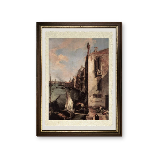Canal Grande, vista verso est dal Campo San Vio (dettaglio) - Giovanni Antonio Canal detto Canaletto - riproduzione incorniciata