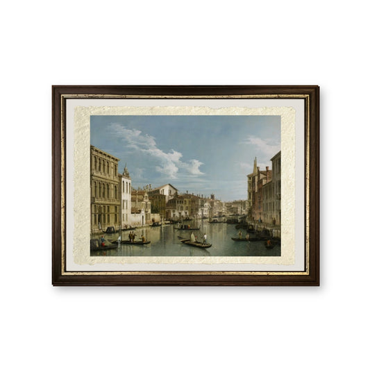 Canale Grande da Palazzo Flangini a Palazzo Bembo - Giovanni Antonio Canal detto Canaletto - riproduzione incorniciata