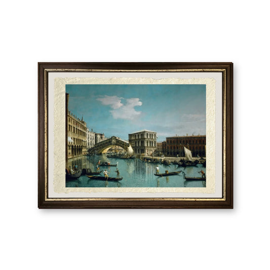 Il Ponte di Rialto - Giovanni Antonio Canal detto Canaletto - riproduzione incorniciata