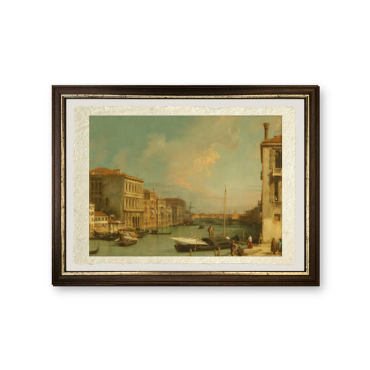 Veduta del Canal Grande, Venezia, da Campo S. Vio - Giovanni Antonio Canal detto Canaletto - riproduzione incorniciata
