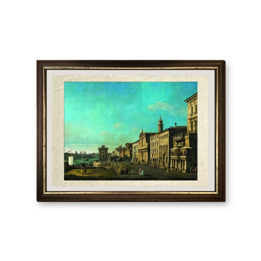Vista di Via di Ripetta a Roma - Bernardo Bellotto - riproduzione incorniciata