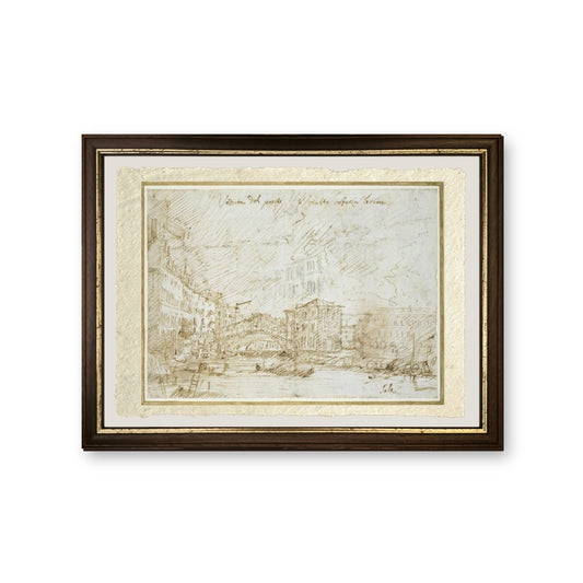 Il Ponte di Rialto - Giovanni Antonio Canal detto Canaletto - riproduzione incorniciata