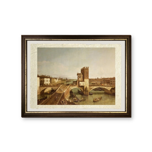 Il ponte delle Navi, Verona - Bernardo Bellotto - riproduzione incorniciata