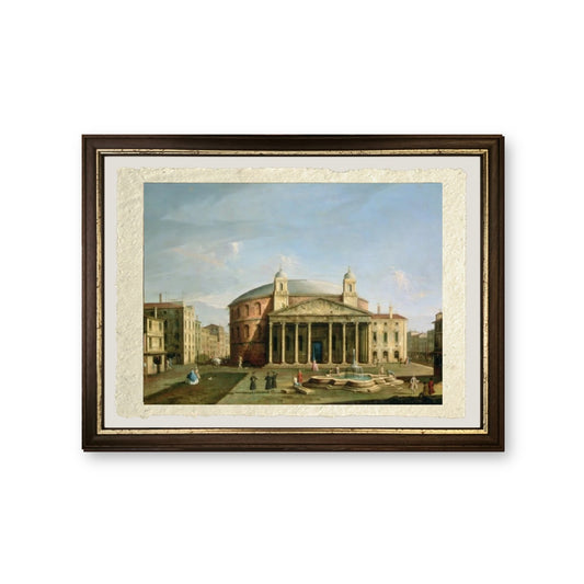 Il Pantheon a Roma - Bernardo Bellotto - riproduzione incorniciata