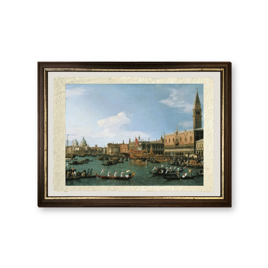 Ritorno di Il Bucintoro nel giorno dell'Ascensione, 1745 - Giovanni Antonio Canal detto Canaletto - riproduzione incorniciata
