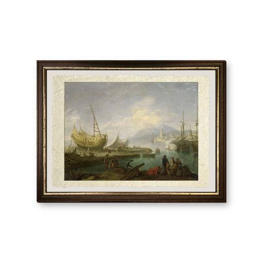 Paesaggio costiero - Jakob-Philipp Hackert - riproduzione incorniciata
