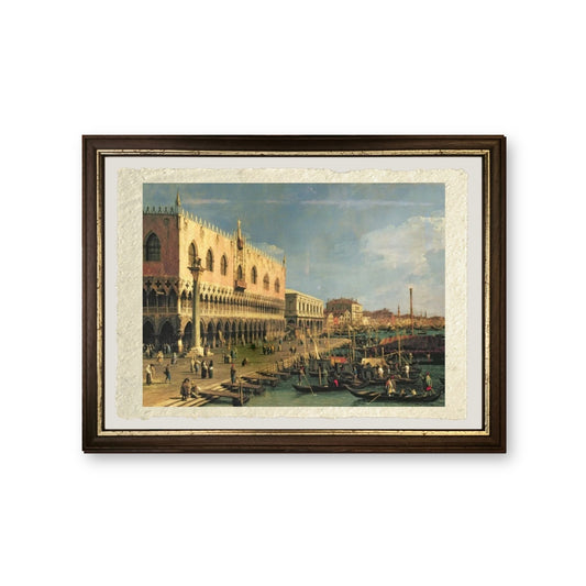Palazzo Ducale e la Riva degli Schiavoni, Venezia - Giovanni Antonio Canal detto Canaletto - riproduzione incorniciata