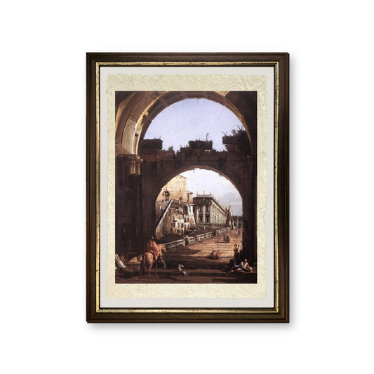 Capriccio del Campidoglio - Bernardo Bellotto - riproduzione incorniciata