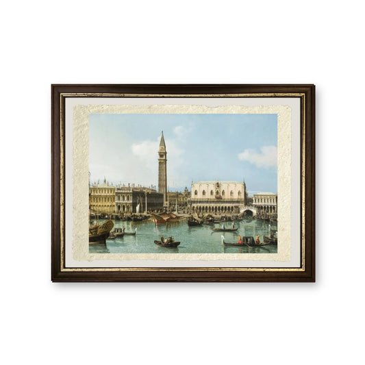 Il Molo dal Bacino di San Marco, Venezia, 1747 - Giovanni Antonio Canal detto Canaletto - riproduzione incorniciata