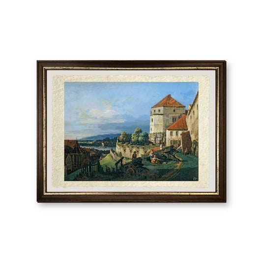 Vista di Pirna, ripresa dal castello di Sonnenstein - Bernardo Bellotto - riproduzione incorniciata