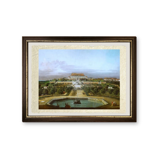 Il Palazzo Imperiale di Schlosshof, lato giardino - Bernardo Bellotto - riproduzione incorniciata