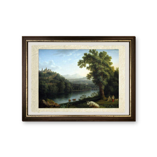 Paesaggio fluviale -  Jakob-Philipp Hackert - riproduzione incorniciata
