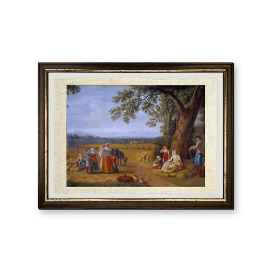 La raccolta a Carditello vicino a Caserta (dettaglio) - Jakob-Philipp Hackert - riproduzione incorniciata