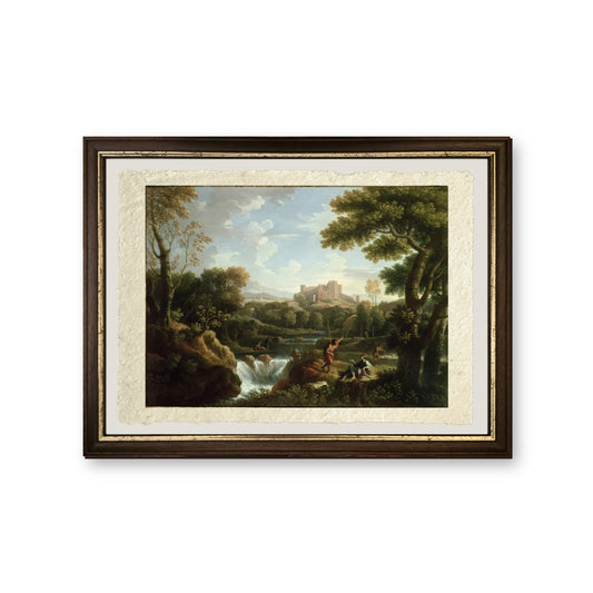 Paesaggio arcadico con pastori - Jan Frans van Bloemen - riproduzione incorniciata
