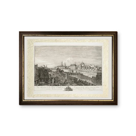 Vista esterna della Porta Italiana delle Mura della Città di Dresda - Bernardo Bellotto - riproduzione incorniciata