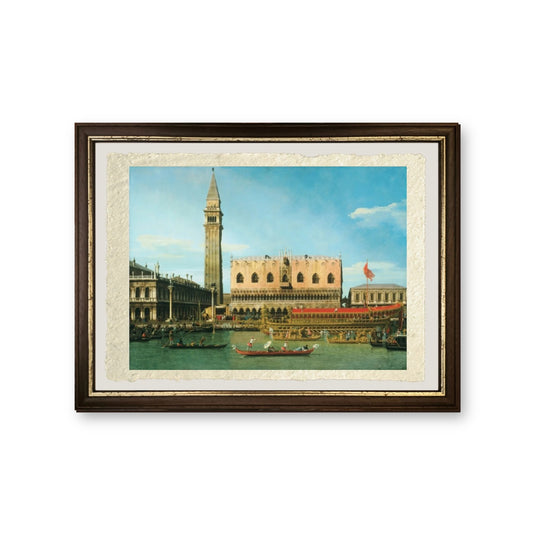 Il Bucintoro al Molo nel giorno dell'Ascensione - Giovanni Antonio Canal detto Canaletto - riproduzione incorniciata