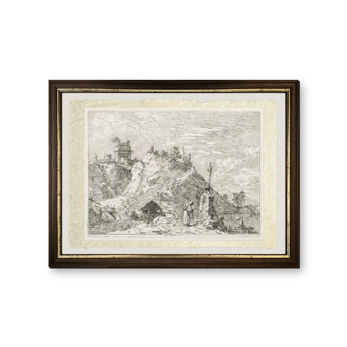 Un pellegrino in preghiera - Giovanni Antonio Canal detto Canaletto - riproduzione incorniciata