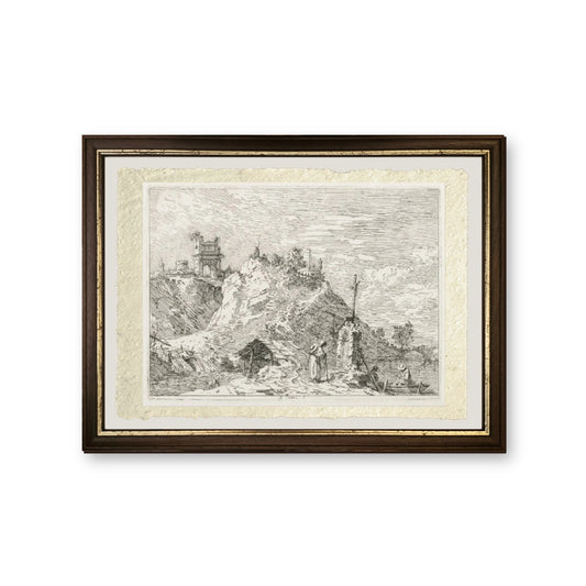 Un pellegrino in preghiera - Giovanni Antonio Canal detto Canaletto - riproduzione incorniciata