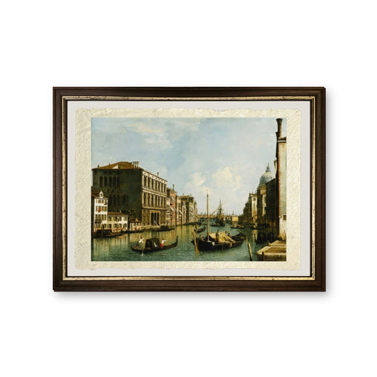 Il Canal Grande, Venezia, vista verso est dal Campo S. Vio - Giovanni Antonio Canal detto Canaletto - riproduzione incorniciata