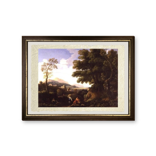 Paesaggio classico con figure - Jan Frans van Bloemen - riproduzione incorniciata