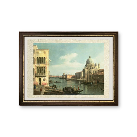 Veduta del Canal Grande: Santa Maria della Salute - Giovanni Antonio Canal detto Canaletto - riproduzione incorniciata