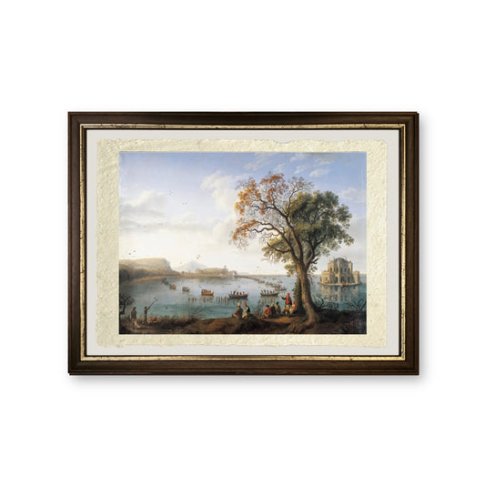 Caccia alla folaga al Lago Fusano - Jakob-Philipp Hackert - riproduzione incorniciata