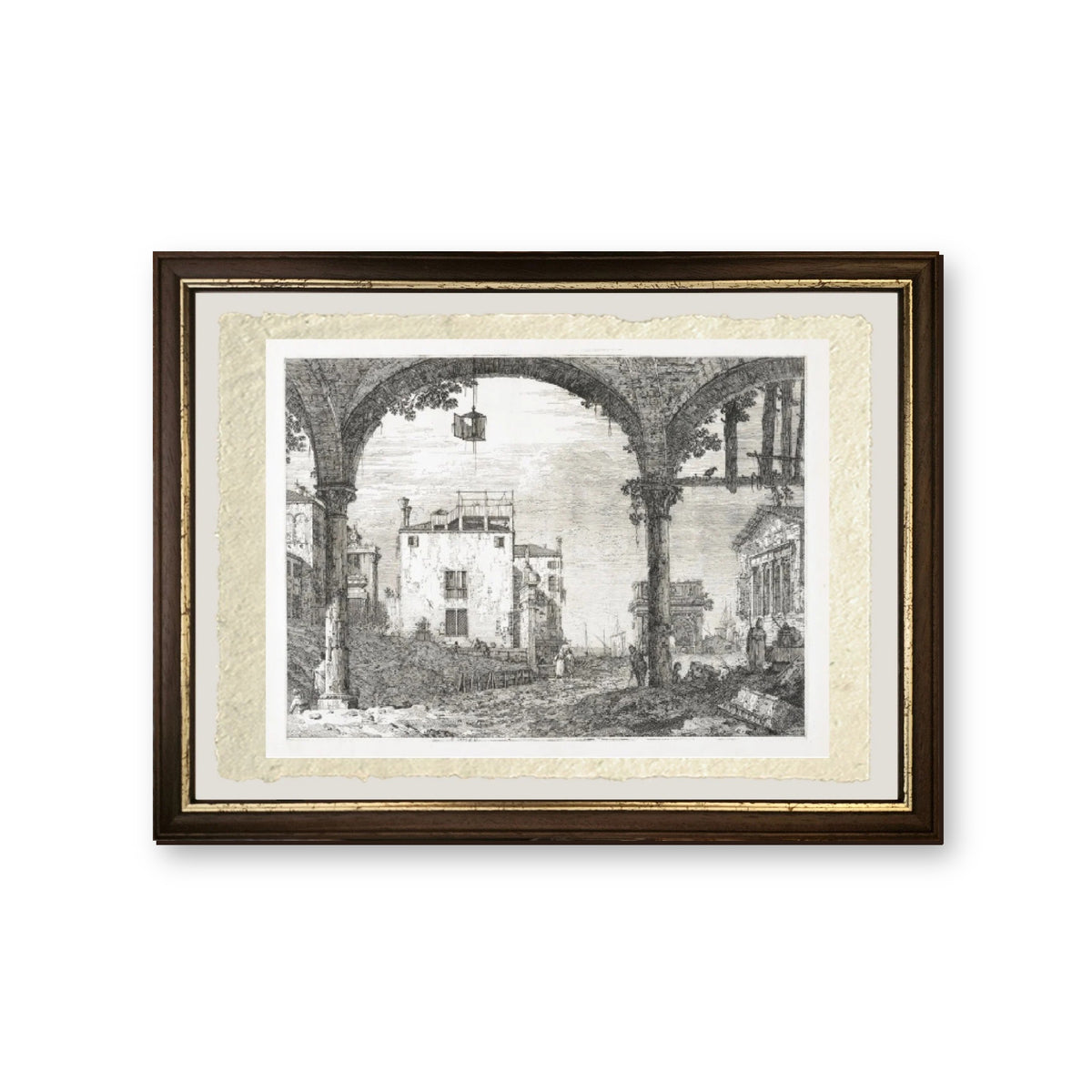 La Portique à la Lanterne, 1740 - Giovanni Antonio Canal detto Canaletto - riproduzione incorniciata