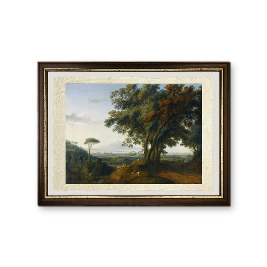 Un capriccio italiano Veduta - Jakob-Philipp Hackert - riproduzione incorniciata