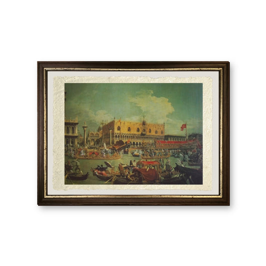 Partenza del Bucintoro per le nozze del mare - Giovanni Antonio Canal detto Canaletto - riproduzione incorniciata