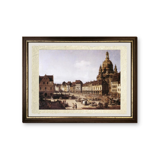 Piazza del Mercato Nuovo a Dresda - Bernardo Bellotto - riproduzione incorniciata
